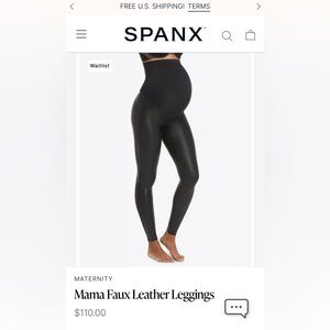 Spanx maternity mama faux leather leggings